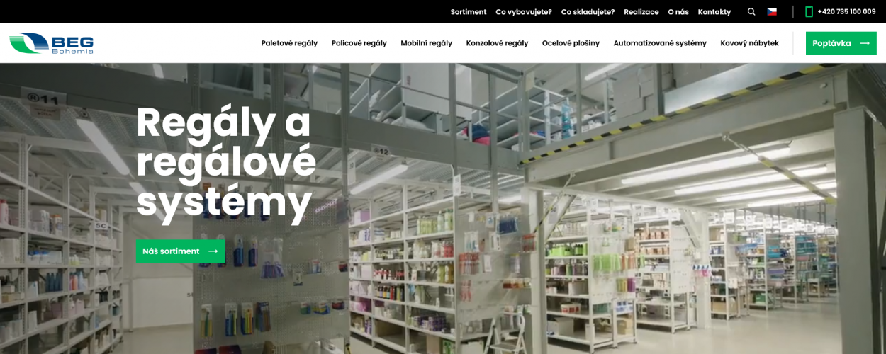 BEG Bohemia: Webový katalog prezentující zakázková a nestandardní řešení