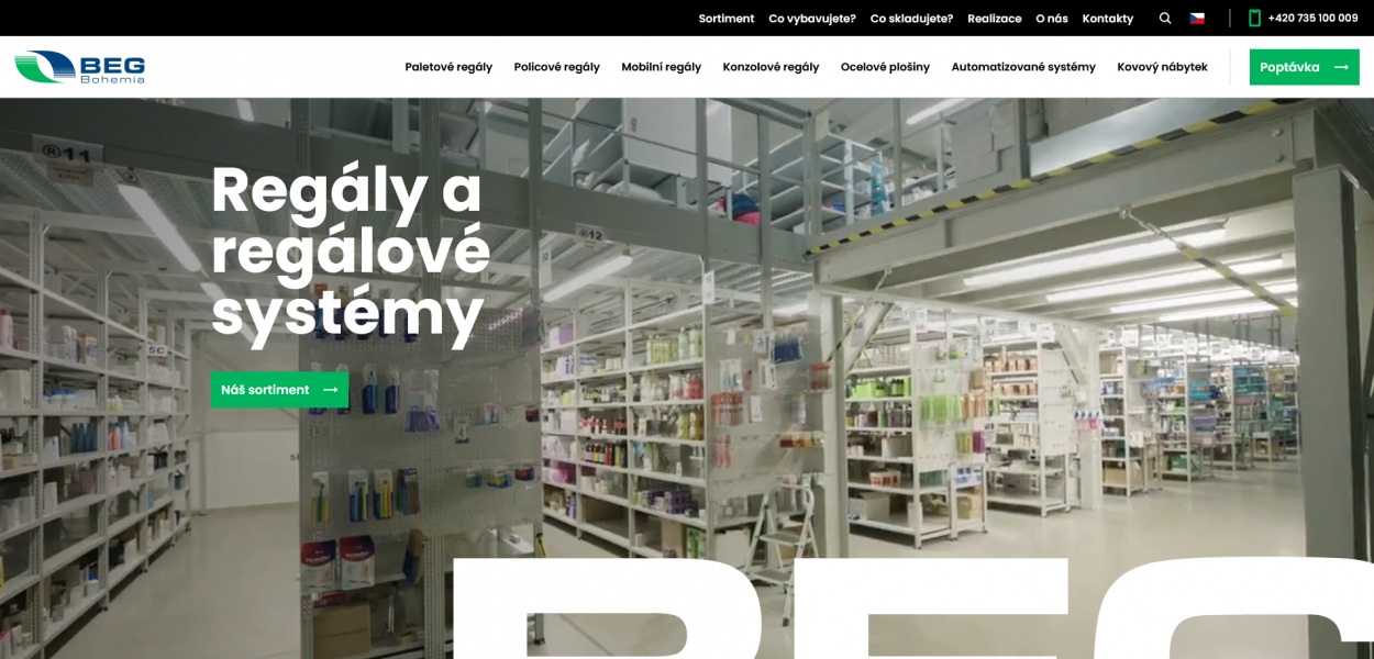 BEG Bohemia: Webový katalog prezentující zakázková a nestandardní řešení