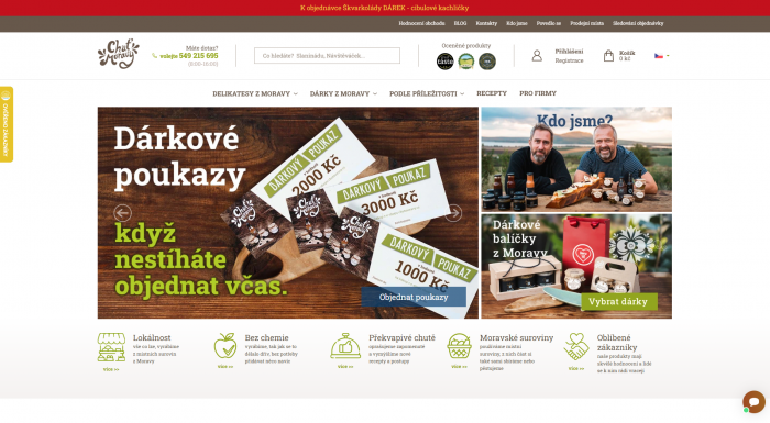 Úpravy a redesign e-shopu Chuť Moravy