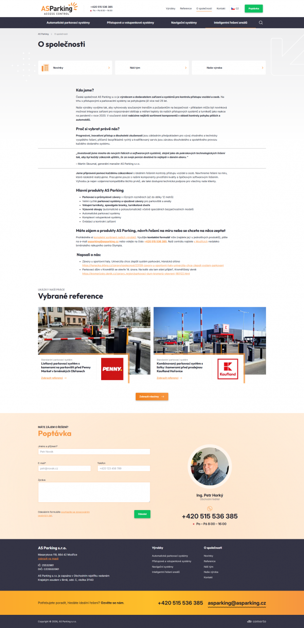 Redesign webu AS Parking - Screenshot