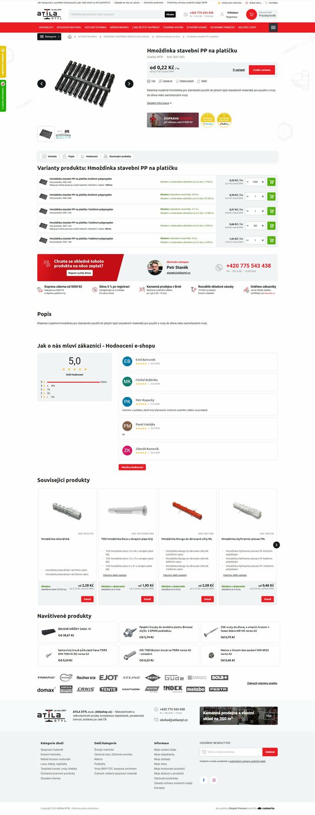 Redesign a přepracování struktury e-shopu AtilaShop.cz - Screenshot