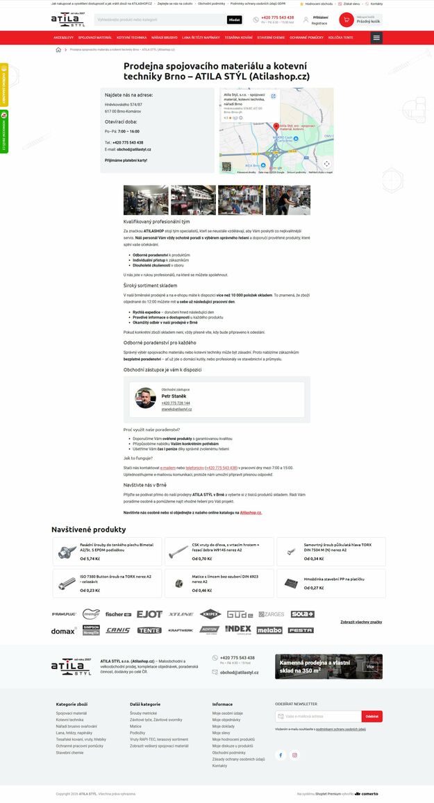Redesign a přepracování struktury e-shopu AtilaShop.cz - Screenshot