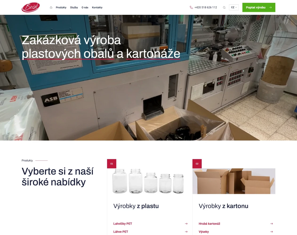Redesign webu výrobního družstva Brisk - Porovnání, nová verze #1