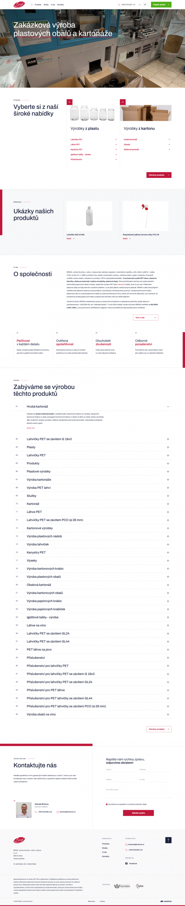 Redesign webu výrobního družstva Brisk - Screenshot