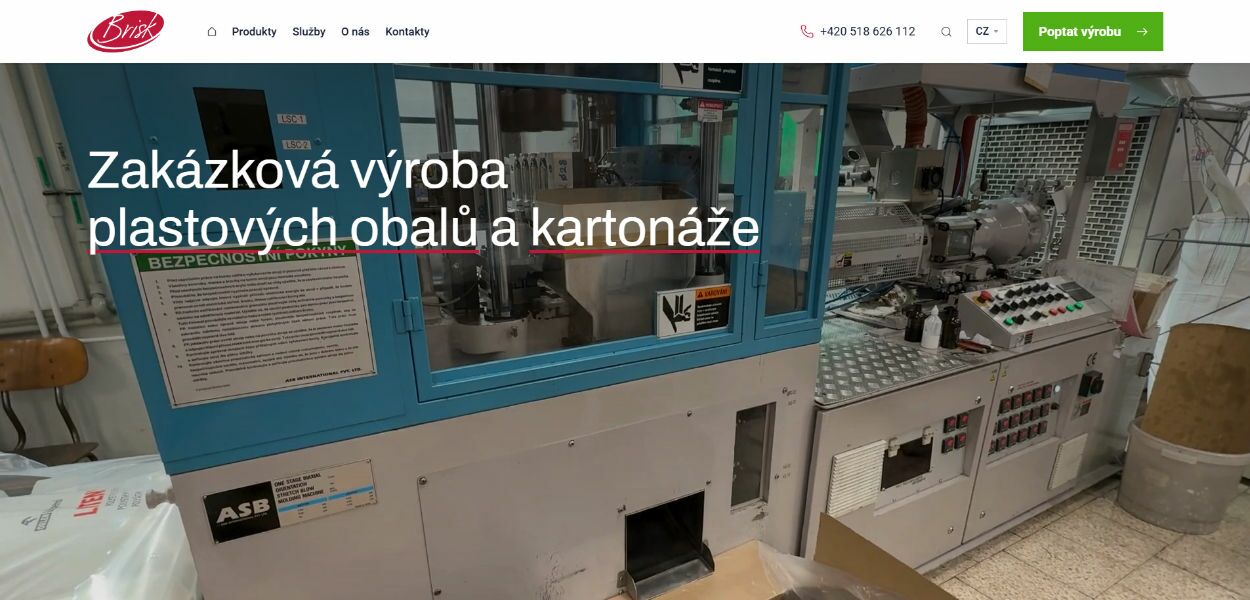 Redesign webu výrobního družstva Brisk