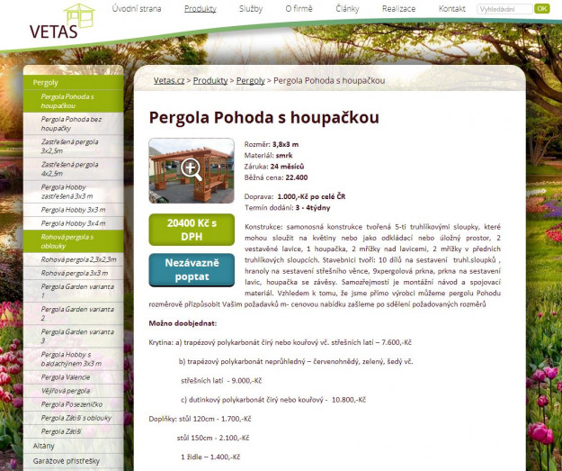 Vetas.cz - Screenshot