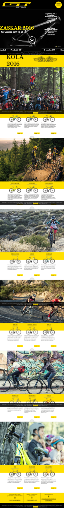 GT Bicycles - Screenshot mobilní verze
