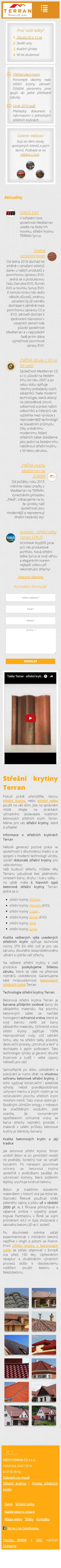 Mediterran CZ, s.r.o. - Screenshot mobilní verze