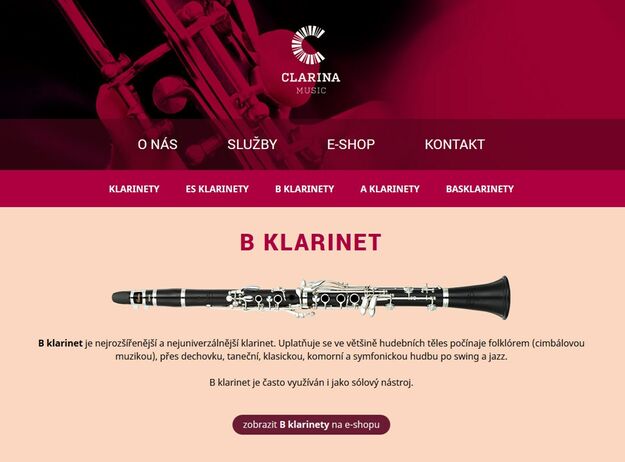 Clarina Music - Klarinety - Screenshot