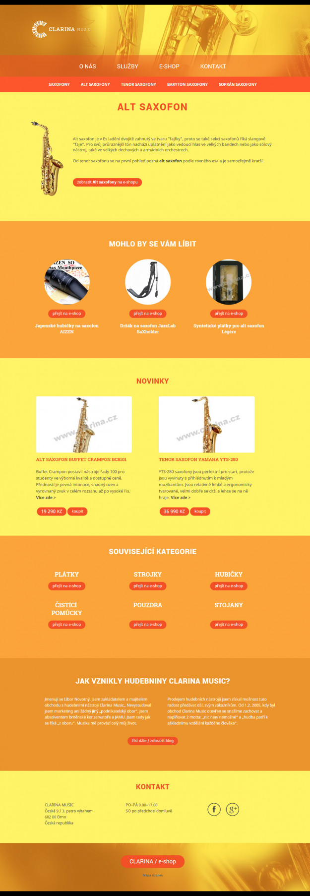 Clarina Music - Saxofony - Screenshot