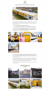 Tvorba nového webu pro VacuSol ve svérázném designu | Klasické zobrazení stránky O nás na desktopu