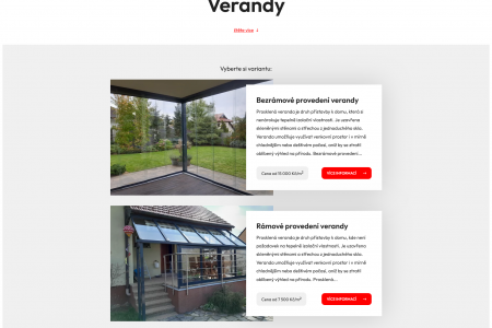 Webové stránky na míru pro firmu Presiza | Kategorie pro přehlednou ukázku nabízených řešení