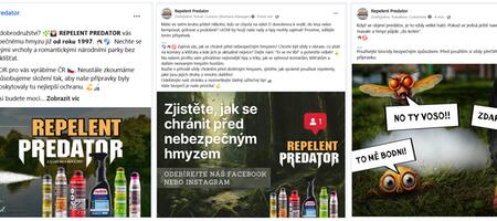 Full service online marketingu – Repelent Predator | Naše experimentální příspěvky s výraznější grafikou, 3D modelováním a generativní AI