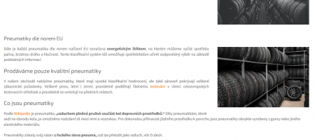 Správa vyhledávačů zboží – Autobaterie-pneumatiky.cz | Delší texty které jsou schovány u kategorií