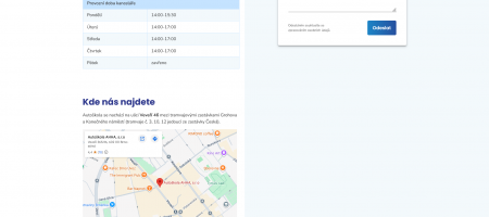 Autoškola AHHA: Redesign webu 2014 a 2024 | Redesignovaná stránka s kontakty a zjednodušeným formulářem (2024)