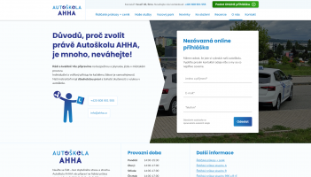 Autoškola AHHA: Redesign webu 2014 a 2024 | Formulář k podání nezávazné přihlášky, který uživatelé najdou na konci většiny stránek před patičkou