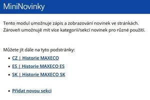 Nové webové stránky pro MAXECO | Ukázka z administrace webu, ve které lze snadno a na jednom místě spravovat různé jazykové mutace