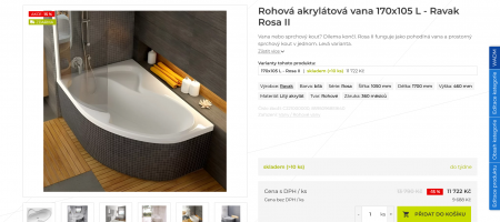 M.B.KERAMIKA: Nepřetržitý vývoj a průběžné aktualizace webu již od roku 2012 | Upravený detail produktu nabízející více informací k zobrazení a s možností rychlejší editace v administraci