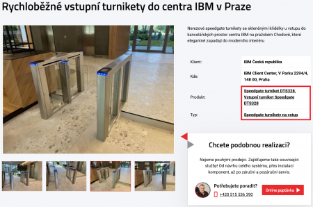 Detomatic: Redesign webu pro výrobce závor, turniketů a dalších přístupových systémů | Propojení reference s produkty a kategoriemi, které zlepšuje dostupnost pro uživatele i prolinkování pro vyhledávače