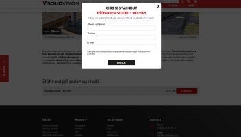 SolidVision: Nový web pro distributora 3D CAD softwaru | Poptávkový formulář o třech polích v detailu reference ke stáhnutí případové studie