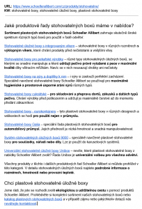 SEO a PR články pro web Schoeller Allibert: ČR a Slovensko | Druhý z textů vhodný pro rozvoj webu v SEO projektu