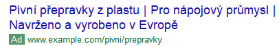 SEO a PR články pro web Schoeller Allibert: ČR a Slovensko | Ukázka Search kampaně, kterou jsme spustili během vedení PPC