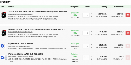 GHV Trading: Nový web se sjednoceným katalogem a e-shopem | Produktové sestavy se pak chovají jako jeden produkt – lze je odstranit z košíku, automaticky se přepočítavají, ukazují skladovou dostupnost apod.