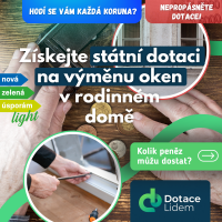 Výkonnostní Facebook reklama pro Dotacelidem.cz na získávání leadů | Reklamní banner zacílený na méně majetné vlastníky rodinných domů, kteří by rádi využili státní příspěvek na výměnu oken.