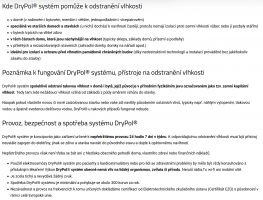 Elektrofyzika a Drypol®: Všestranný online marketingový balíček pro inovativní vysoušení vlhkosti | Ukázka části textu na informační stránce o přístroji Drypol®, kde se snažíme objektivně a neskrytě informovat o veškerých funkcích zařízení