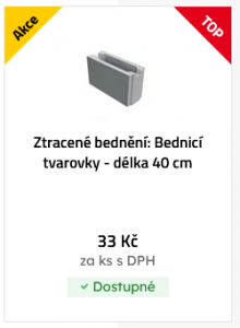 Betoneshop.cz: tvorba e-shopu na míru pro Prefa Brno a.s. | Zobrazení neprodávanejšího produktu kategorie v megadropdown menu