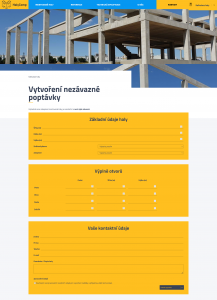 Tvorba nového webu pro HalyComp | Ukázka kalkulátoru poptávky