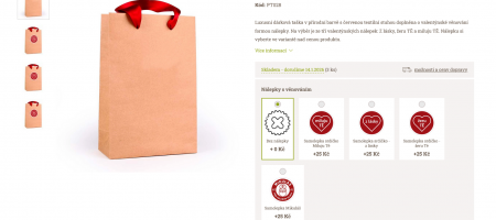Úpravy a redesign e-shopu Chuť Moravy | Nová funkce s přidáním nálepky
