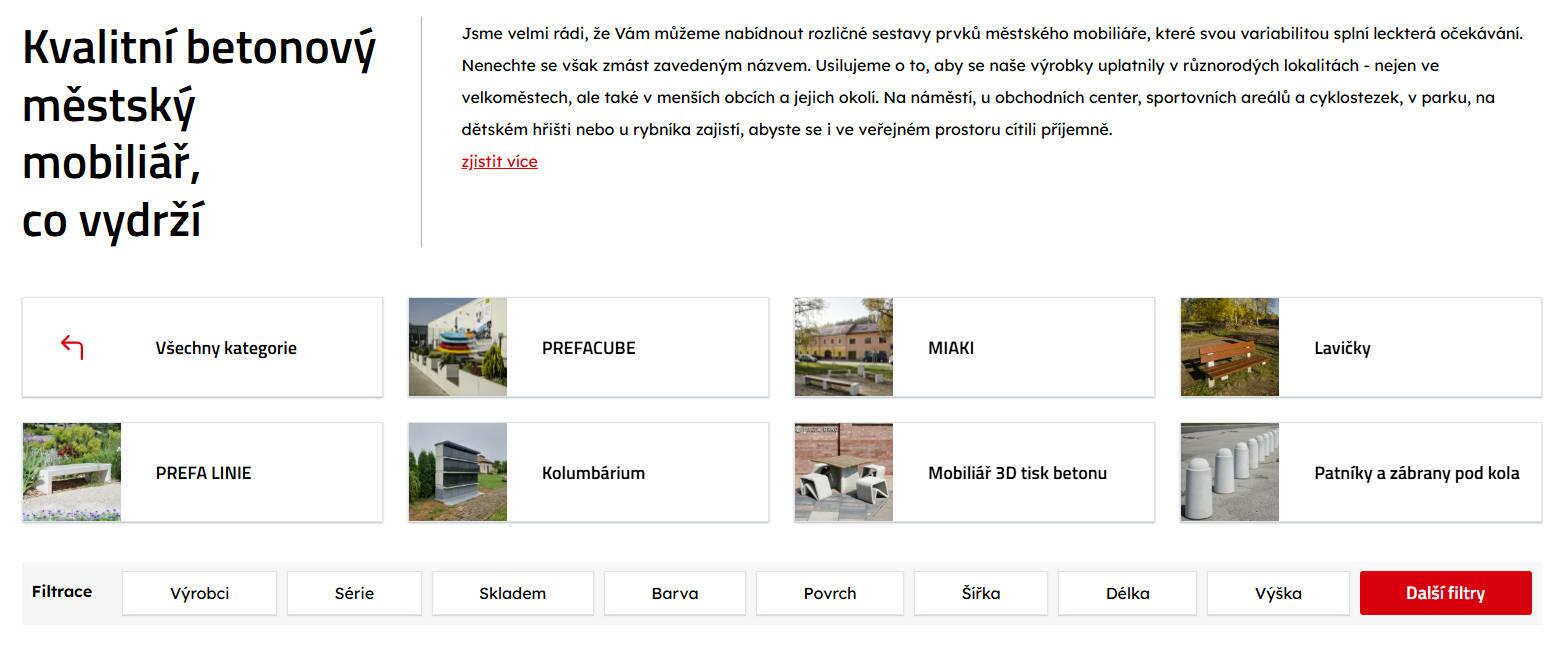 Full servis online marketingu pro Betoneshop.cz | Ukázka kategorie a jejího záhlaví