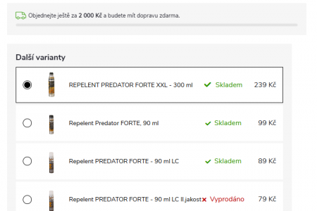 Full service online marketingu a SEO – Repelent Predator | Zobrazení dalších variant téhož produktu
