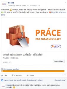 Insebo.cz - SEO, Facebook propagace | Ukázka reklamy