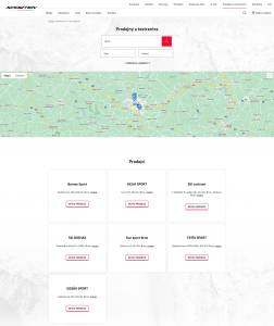 Tvorba nového webu pro Sporten | Zákazníkům stačí zadat své město a vyjede mu seznam prodejen v nejbližším okolí