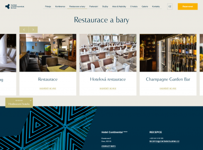 Redesign webu hotelu Continental Brno se zaměřením na SEO | Modul na kompletní výpis služeb nabízených v hotelu