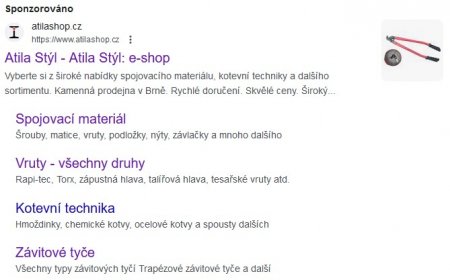 Kompletní online marketing: Správa SEO, PPC a optimalizace konverzí a UX pro Atila Shop | Brandová textová reklama na Atila Shop ve vyhledávání Googlu